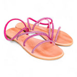 Sandalo mignon strass fuxia e rosa Mosaic 