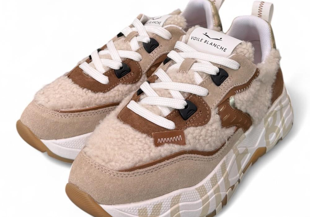Sneaker Donna Club 105 beige teddy Voile Blanche 