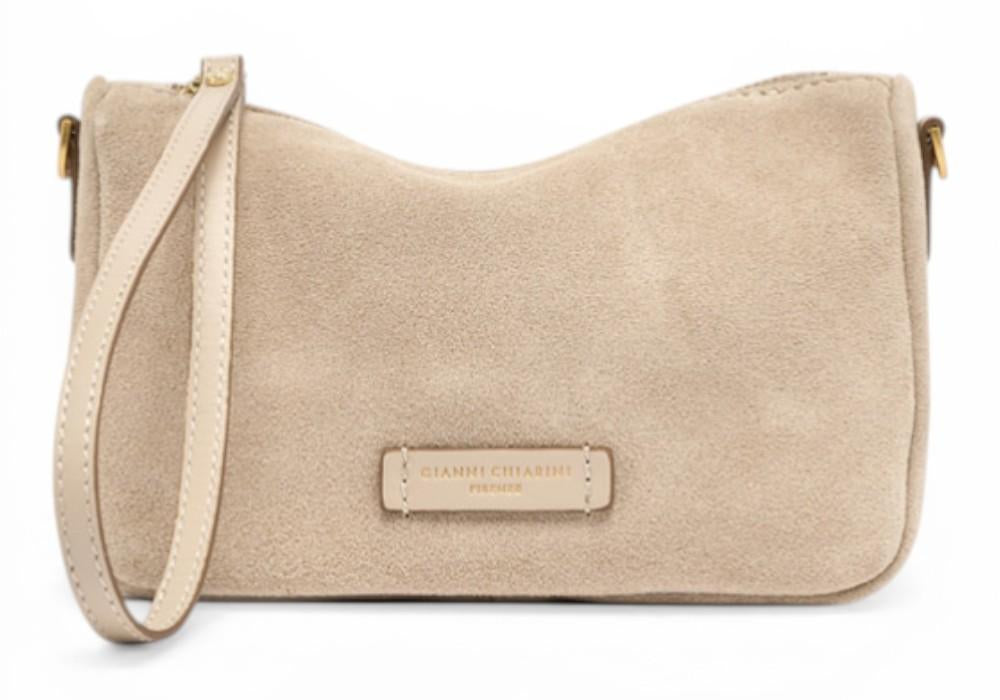 Pochette Nora suede nude piccola Gianni Chiarini<BR/> 