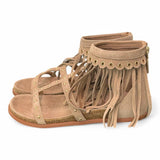 Sandalo beige con frange Emanuel Vee 