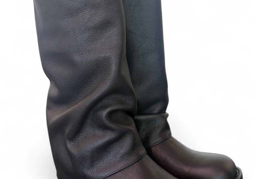 Stivale biker ghetta pelle nera Ranye <BR/> 