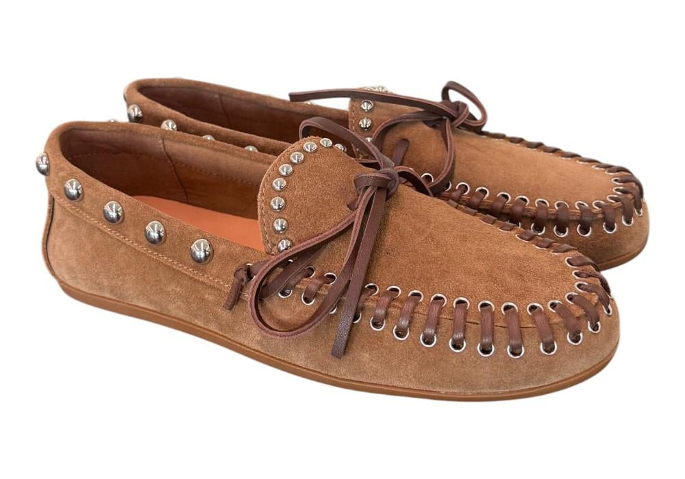 Mocassino fiocco suede sigaro Inuovo<BR/> 