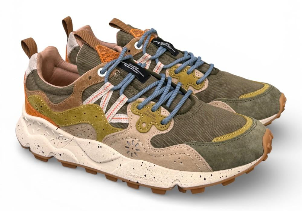 Sneaker uomo Yamano 3 1F06 canvas military Flower Mountain 