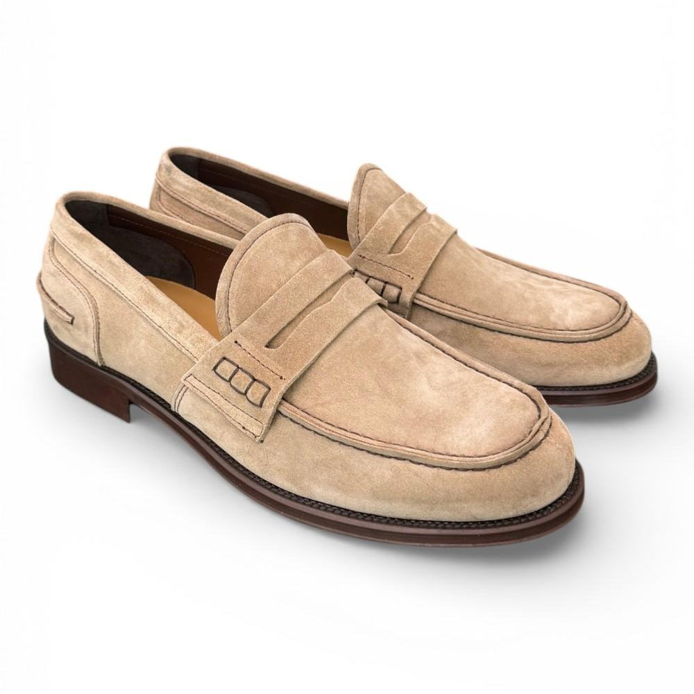 Mocassino camoscio beige Franco Fedele 