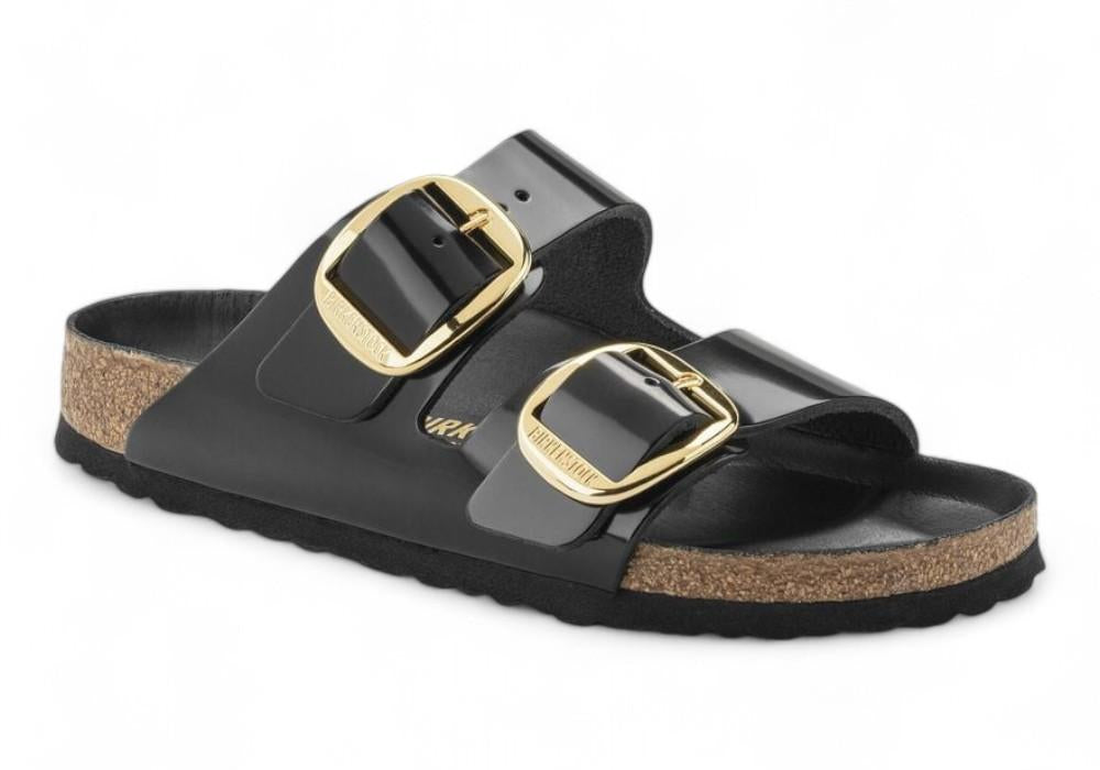 Ciabatta Arizona Big Buckle Shine Black Birkenstock 1021476 