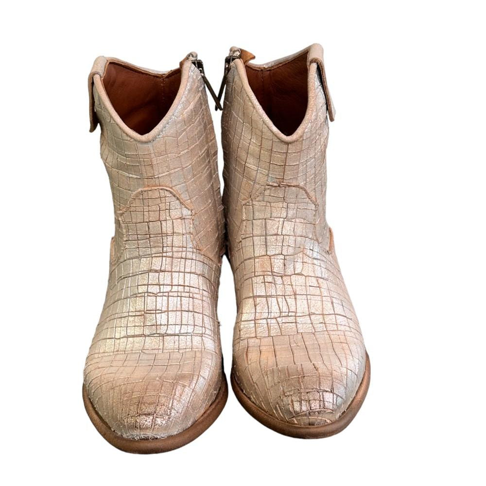 Stivaletto texano intagliato argento Zoe 