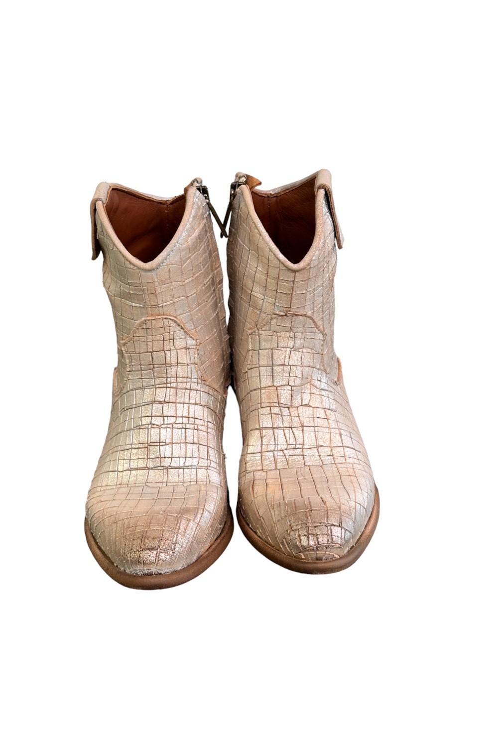 Stivaletto texano intagliato argento Zoe 