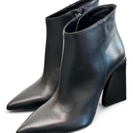 Stivaletto pelle nera tacco 90 Albano 