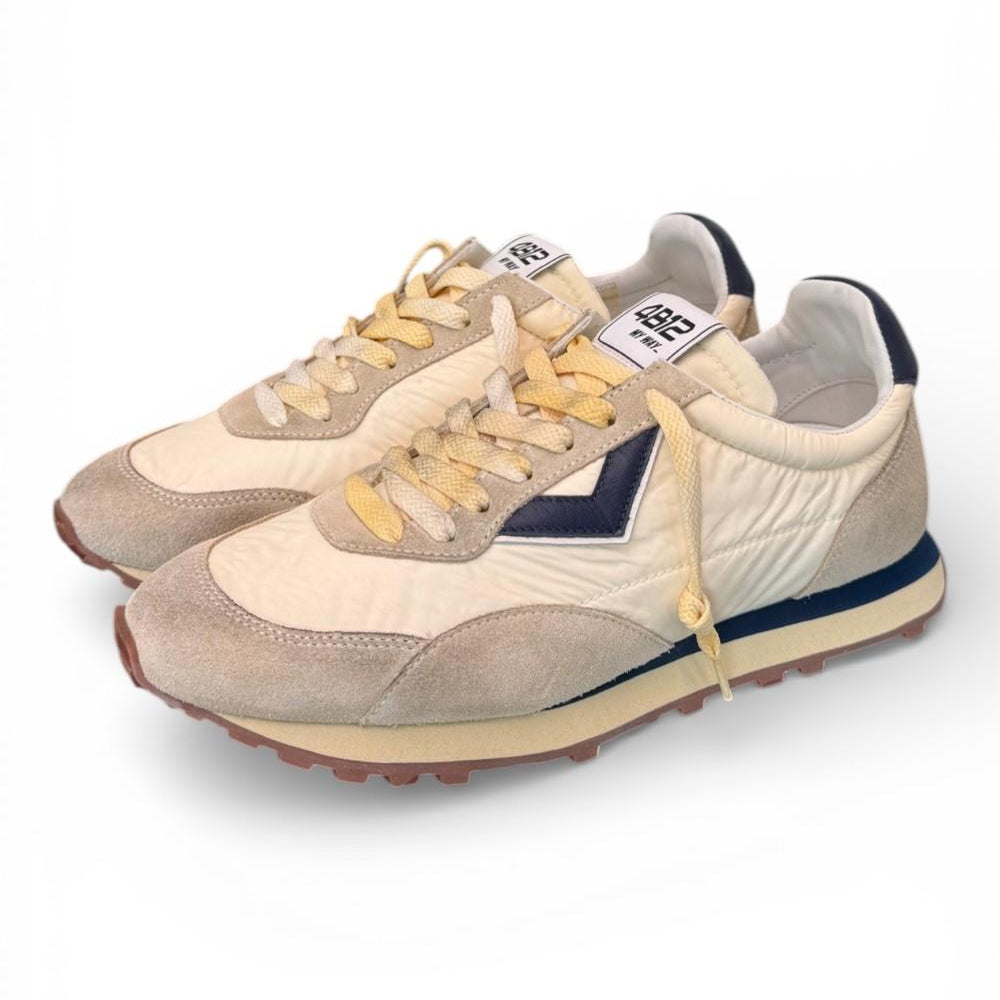 Sneaker uomo 4B12 Vintage Run beige blu 