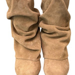 Stivaletto pieghe The icona suede taupe 