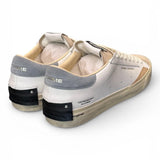 Sneaker vulcanizzata bianca beige grigia Crime London Distressed stone grey 