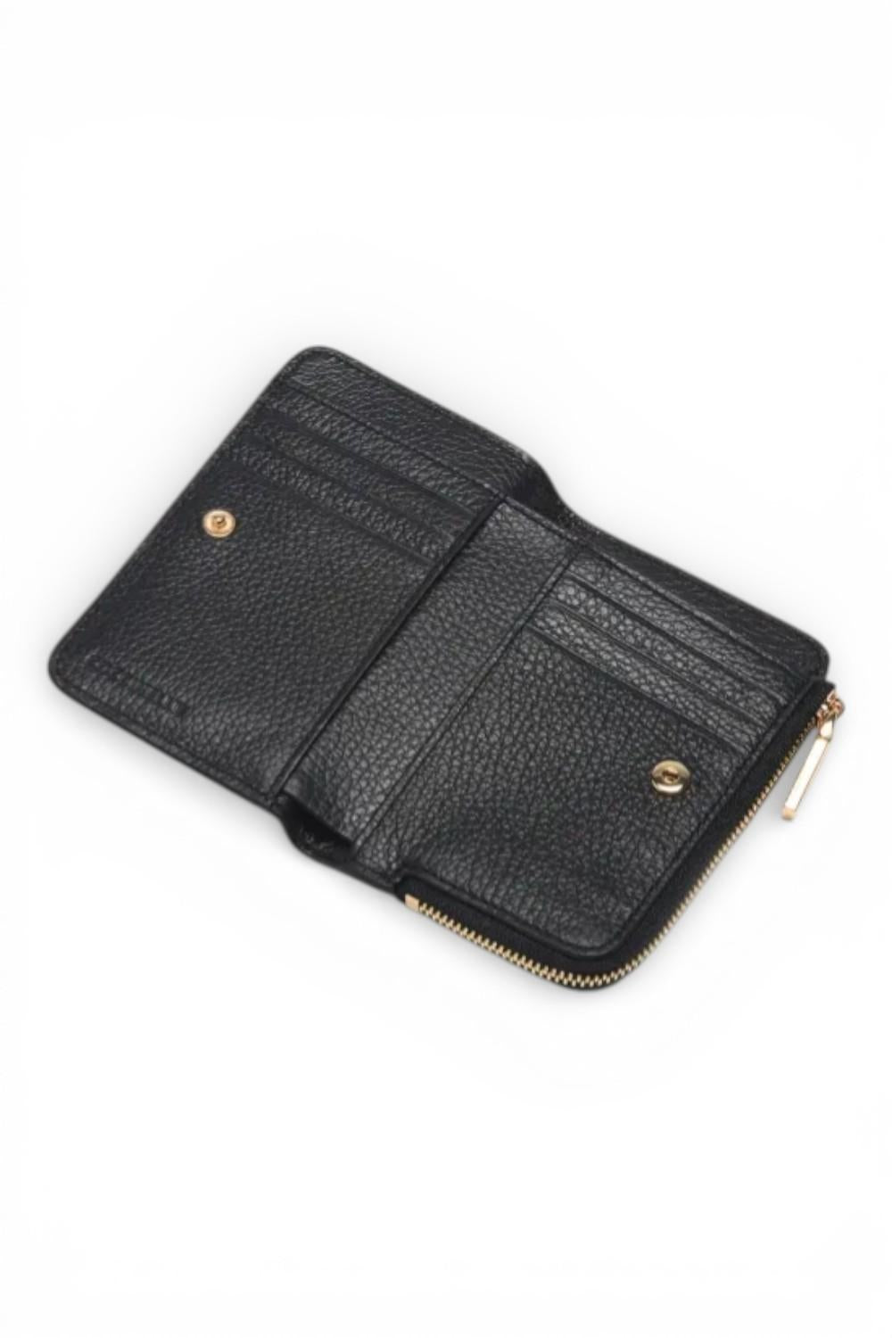 P.foglio piccolo zip metallic soft nero Coccinelle 