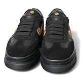 Sneaker donna pelle nera e leo Janet & Janet<BR/> 