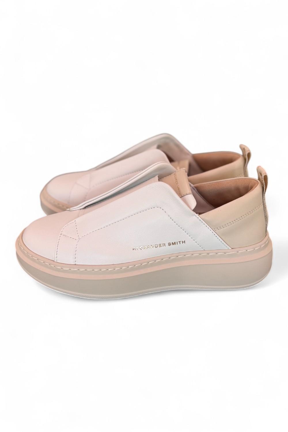 Sneaker donna Wembley slip on white nude Alexander Smith<BR/> 