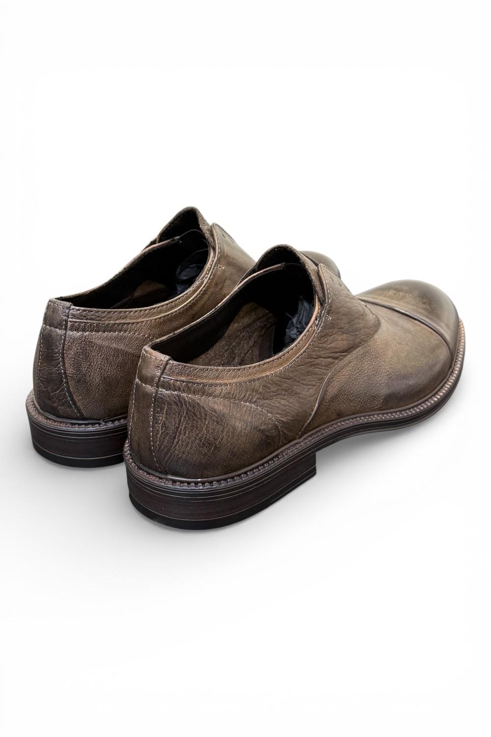 Scarpa no-laces pelle testa di moro Pawelks <BR/> 