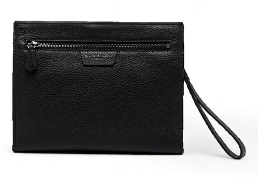 Pochette uomo donna pelle nera Gianni Chiarini 
