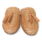 Sabot intreccio cuoio oro Elvio Zanon<BR/> 