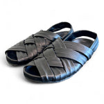 Sandalo flat intrecci nero Patrizia Bonfanti 