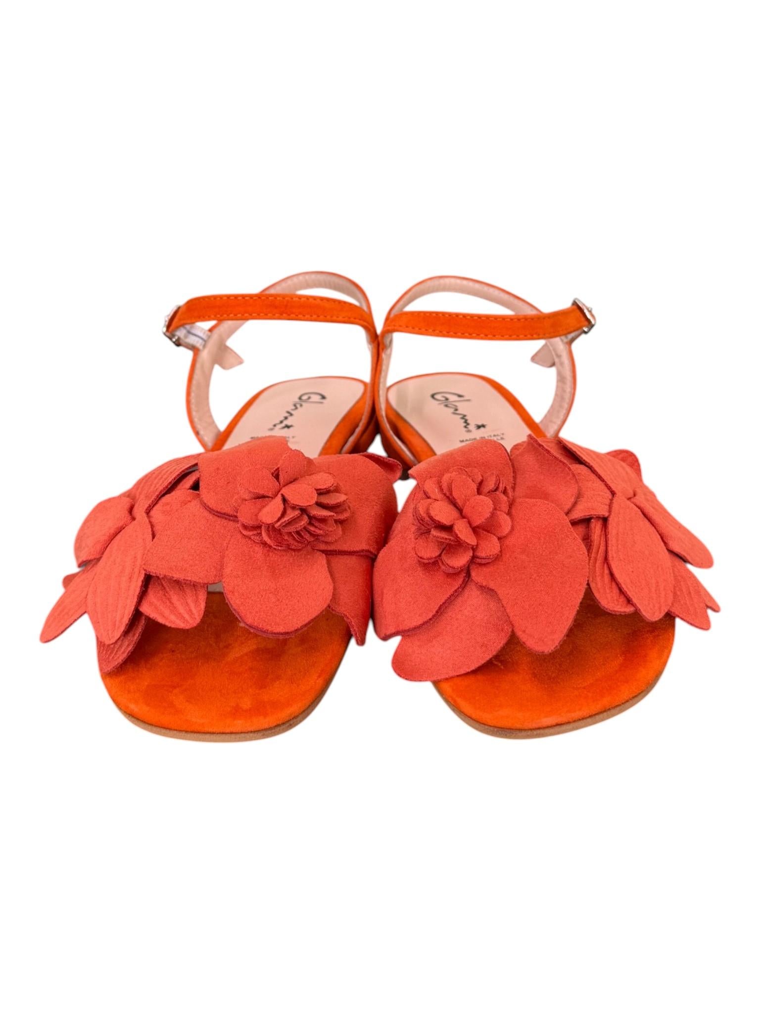 Sandalo fiore suede corallo Glam<BR/> 