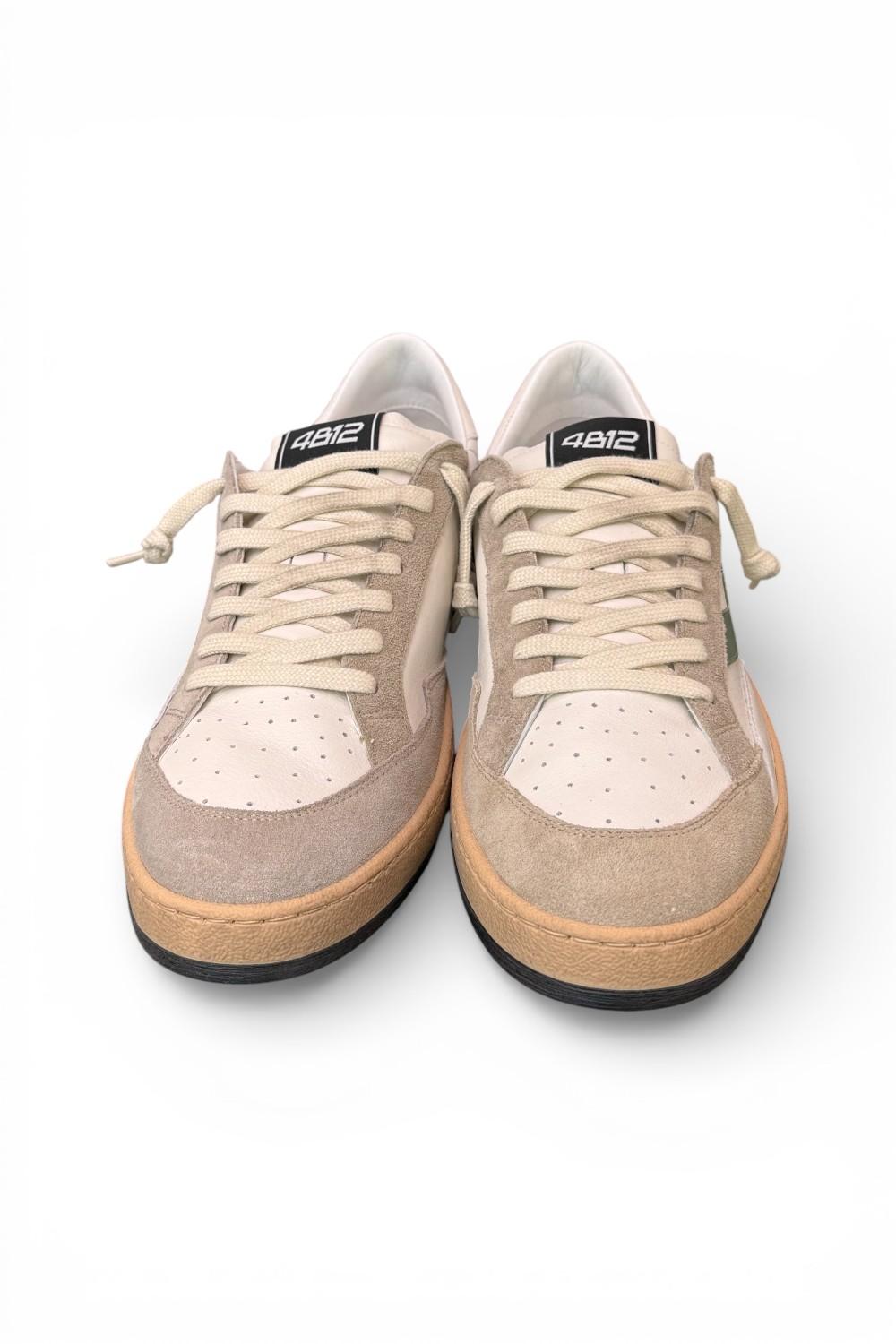 Sneaker uomo 4B12 Play New U1013 bianca grigia verde 
