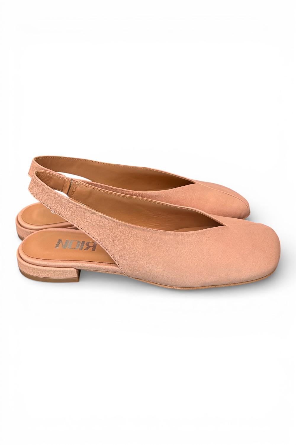 Slingback pelle nature Cuir Noir<BR/> 
