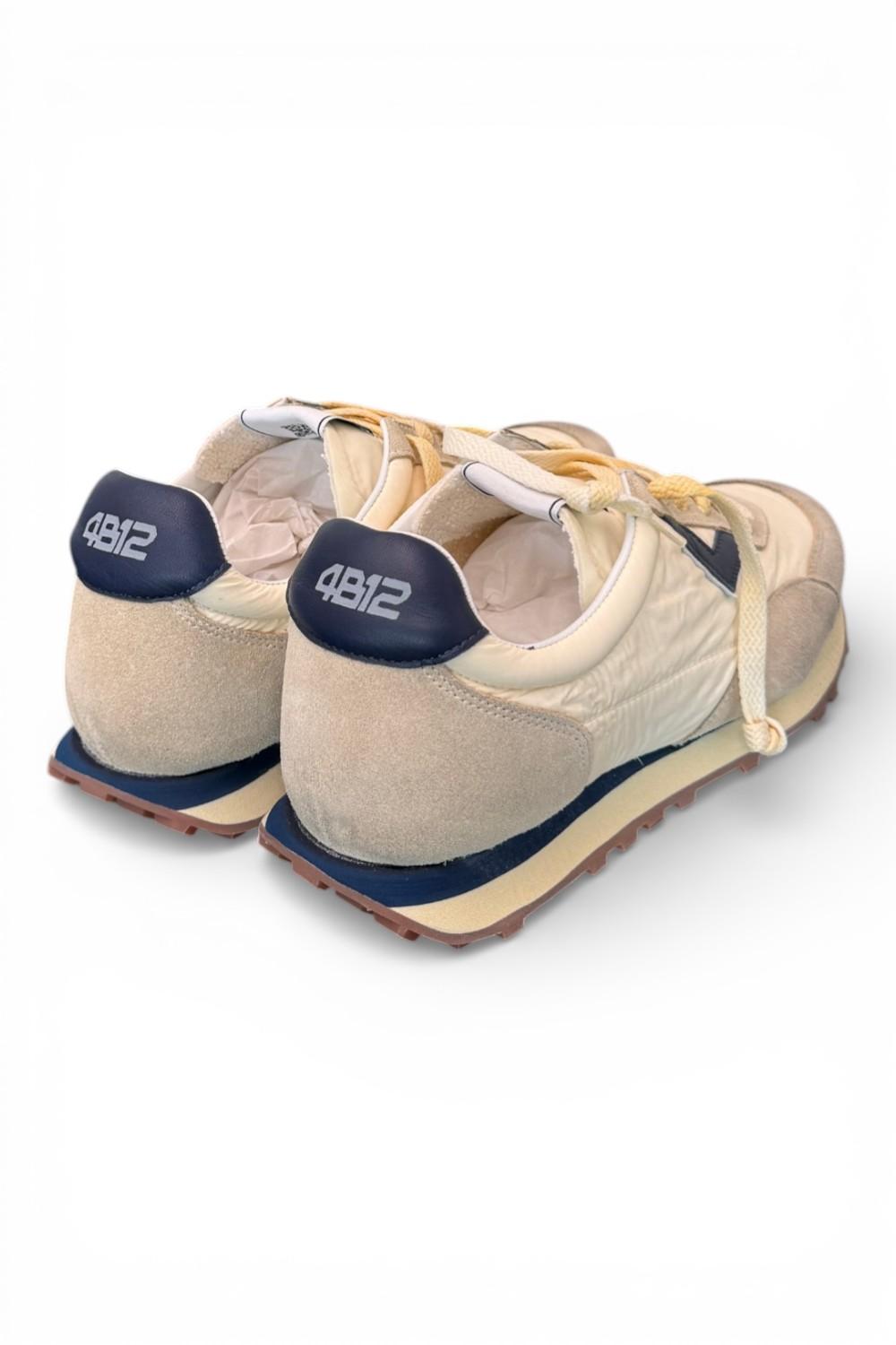 Sneaker uomo 4B12 Vintage Run beige blu 