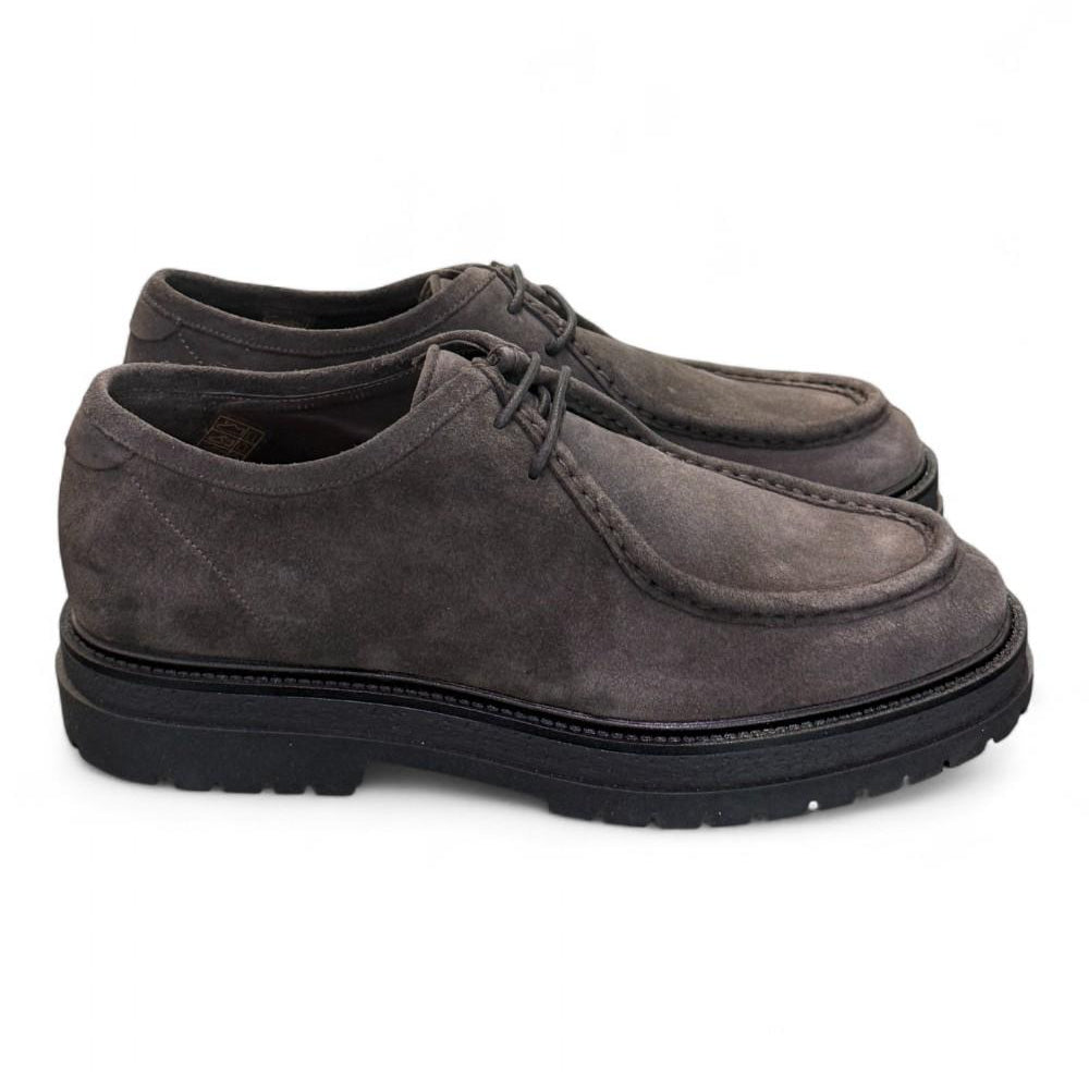 Allacciato ingegnere suede grigio Dino Draghi<BR/> 