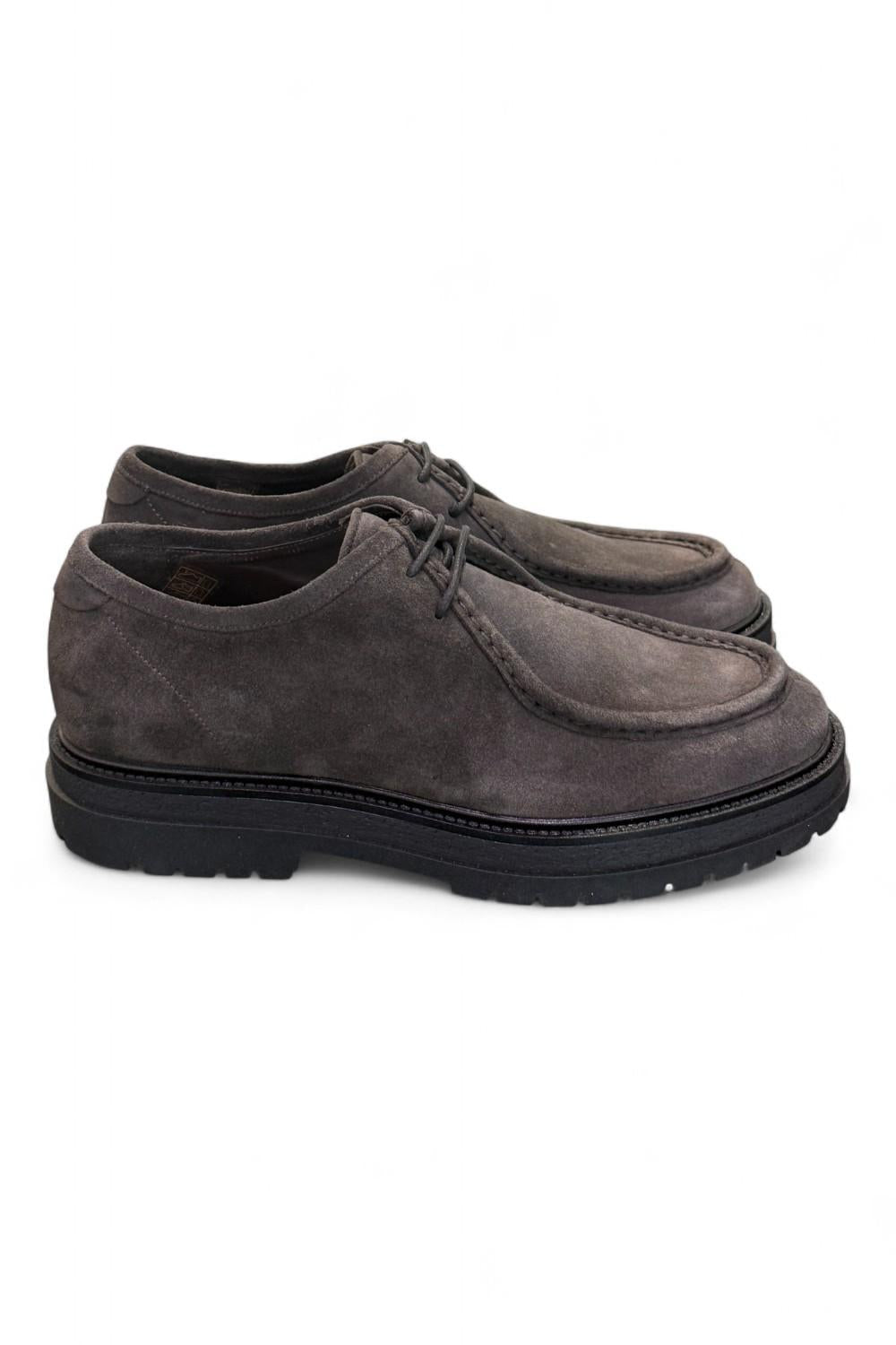 Allacciato ingegnere suede grigio Dino Draghi<BR/> 