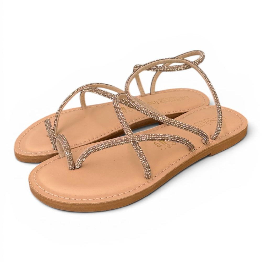 Sandalo infradito strass oro scuro Le Salentine 