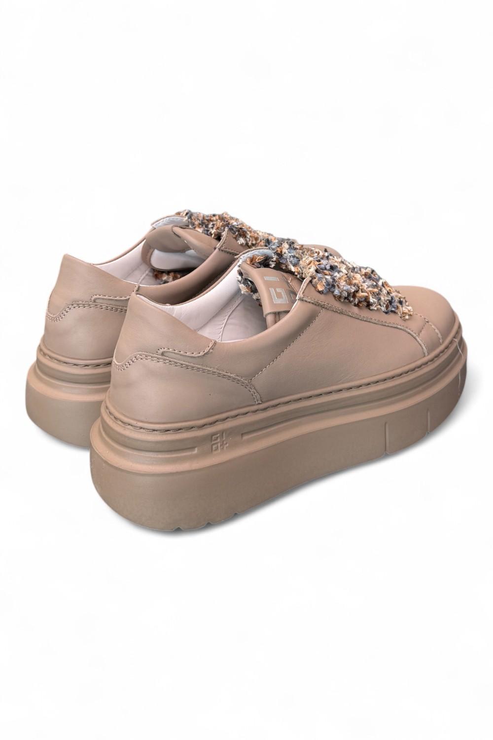 Sneaker donna Gioplus platform tortora 