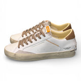 Sneaker vulcanizzata bianca beige Crime London distressed 