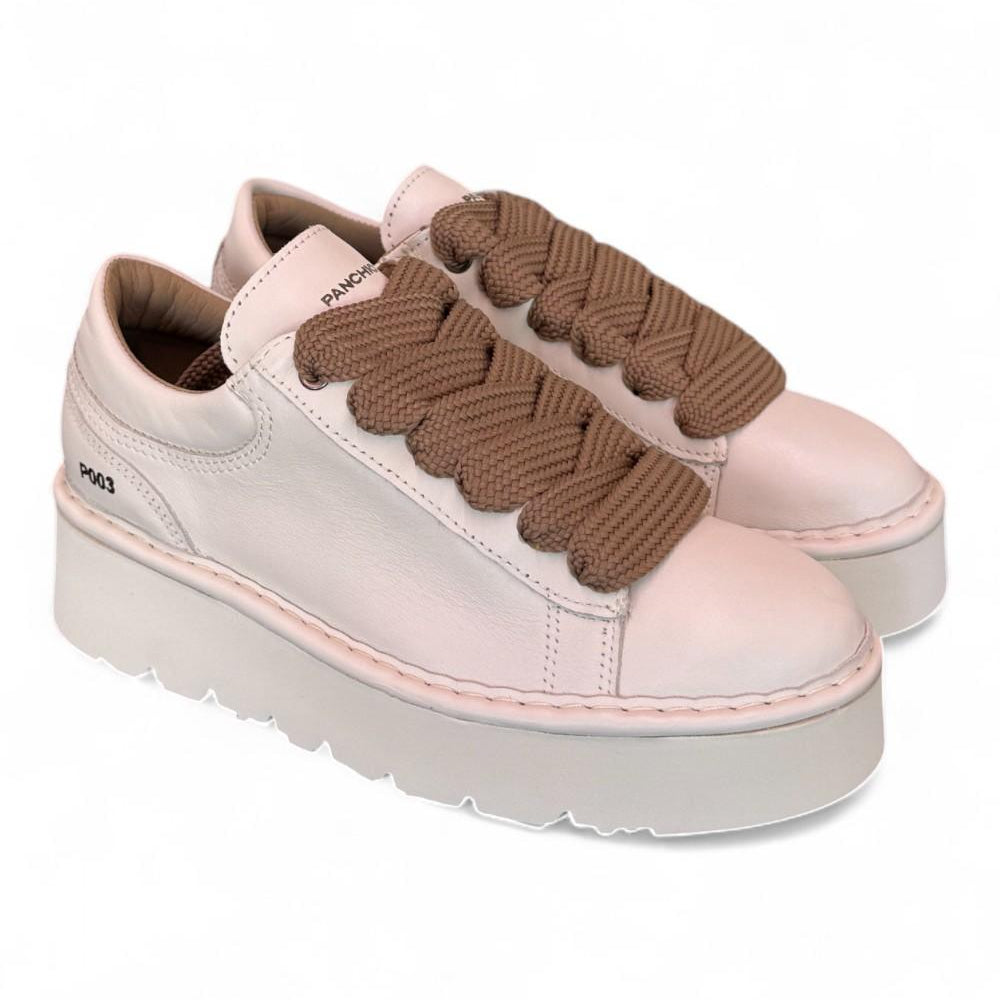 Scarpa allacciata donna Panchic P003 pelle avorio 