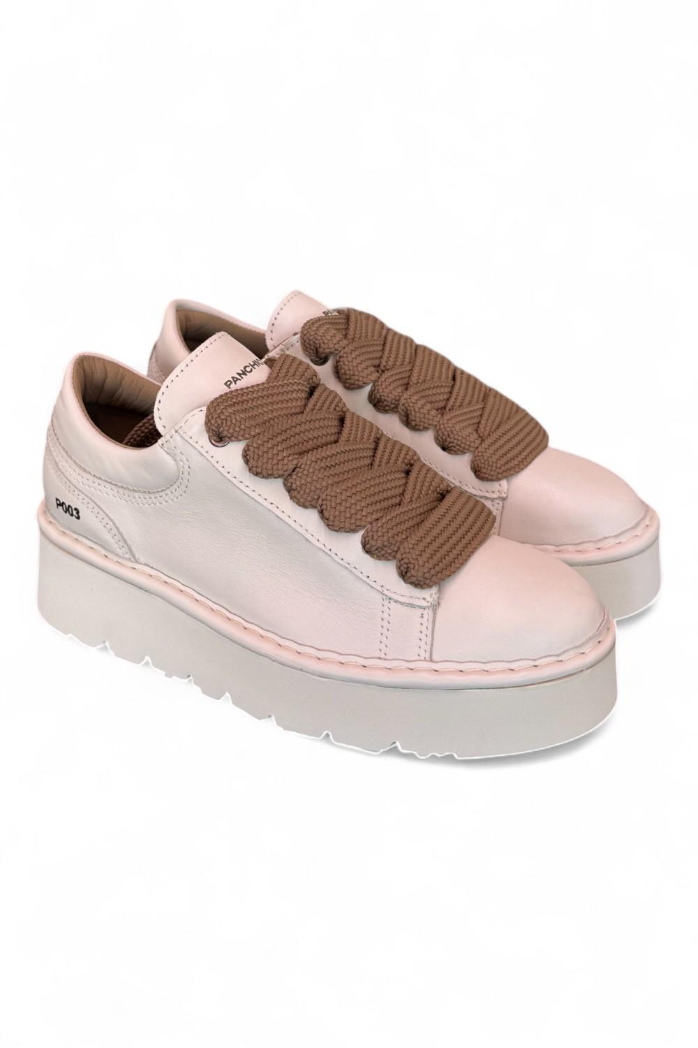 Scarpa allacciata donna Panchic P003 pelle avorio 