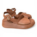 Sandalo fascia pelle camel Z50 Frau 