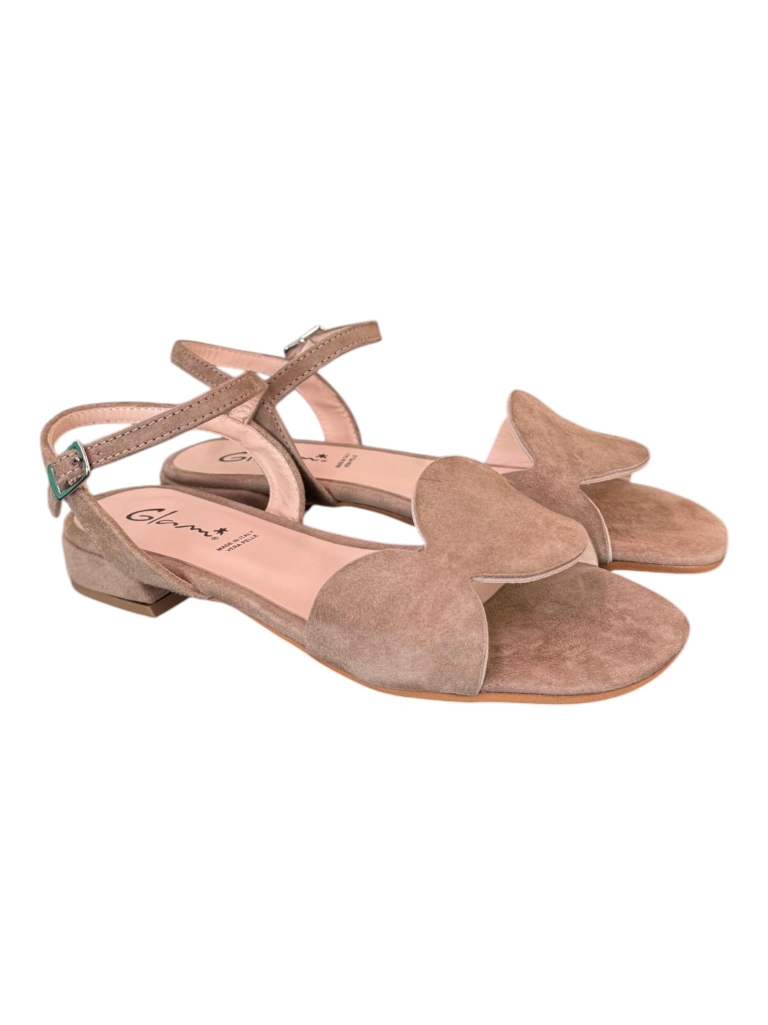 Sandalo cerchi suede terra Glam<BR/> 