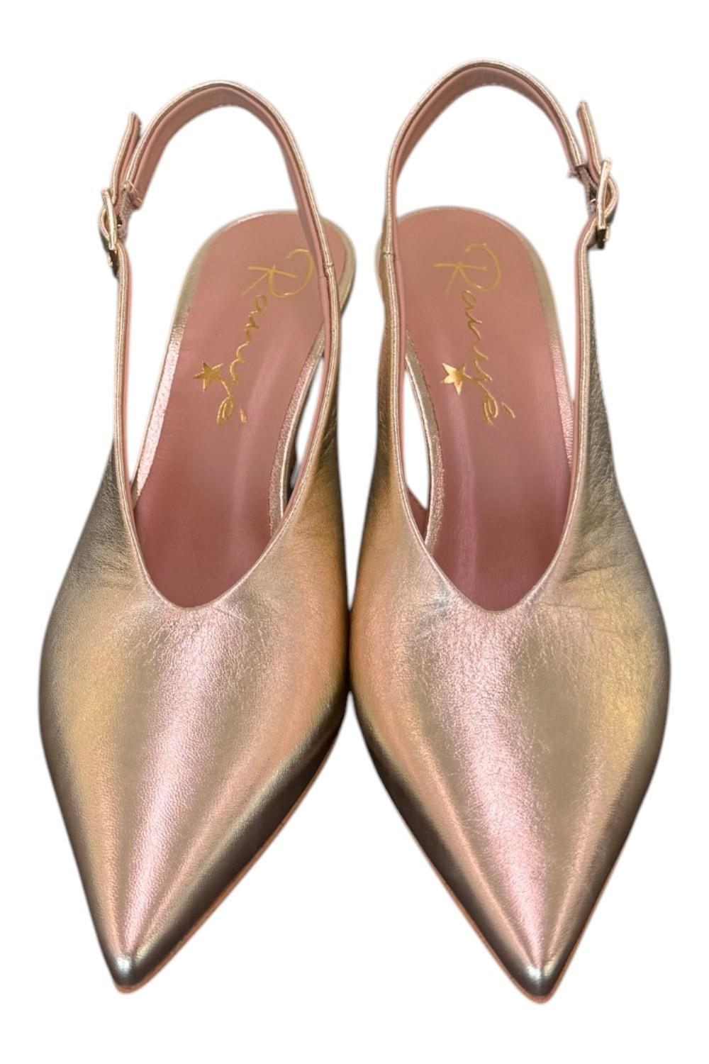 Slingback pelle platino Ranye T70<BR/> 