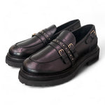 Mocassino donna pelle nera Janet 