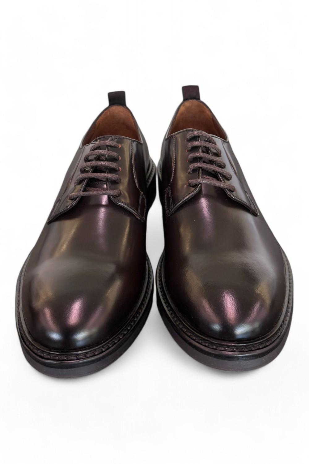 Scarpa allacciata pelle spazzolata ebony Marco Ferretti 