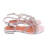 Sandalo incroci strass bianco argento Bibi Lou<BR/> 