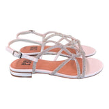 Sandalo incroci strass bianco argento Bibi Lou<BR/> 