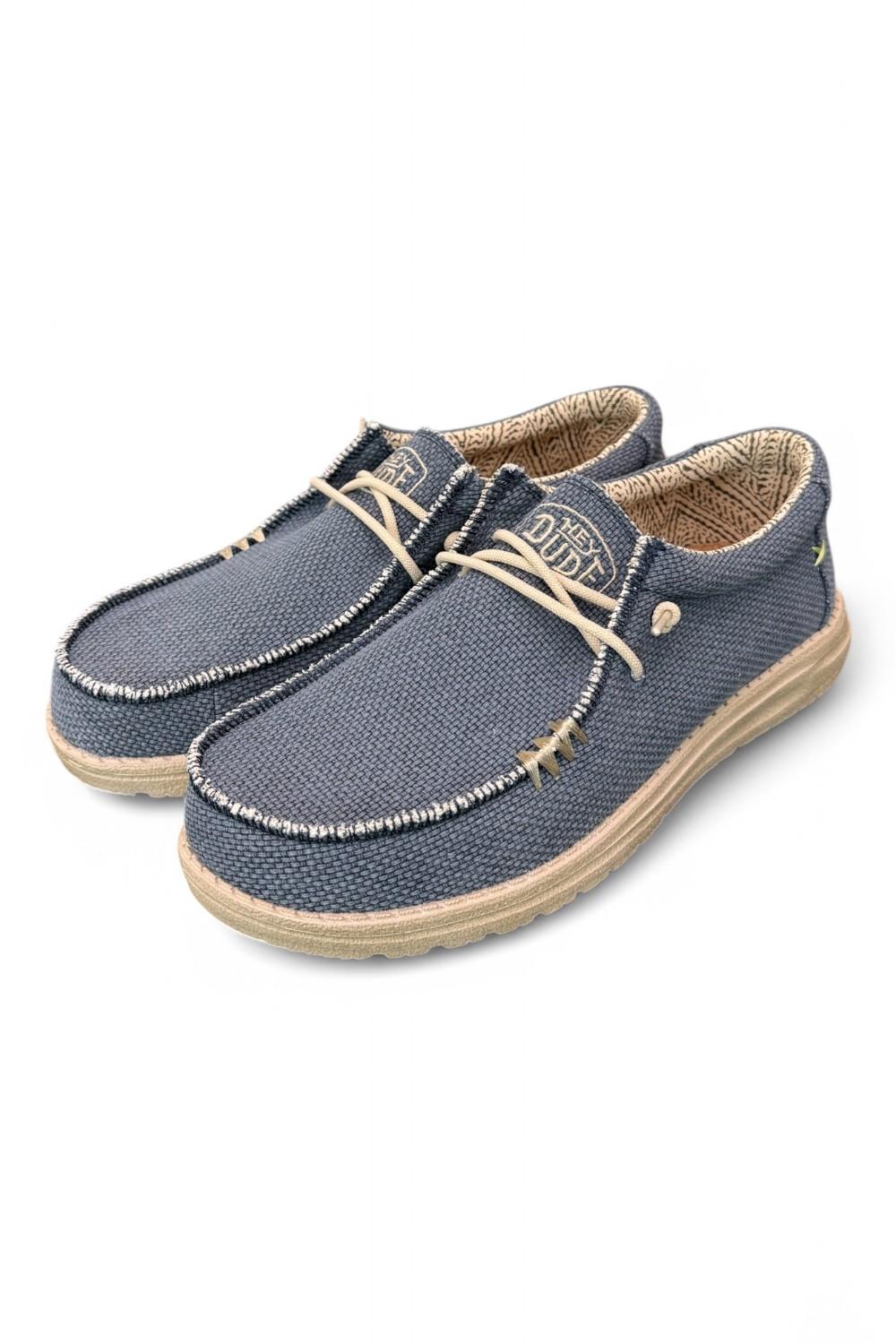 Sneaker uomo wally braided blu night Hey Dude 