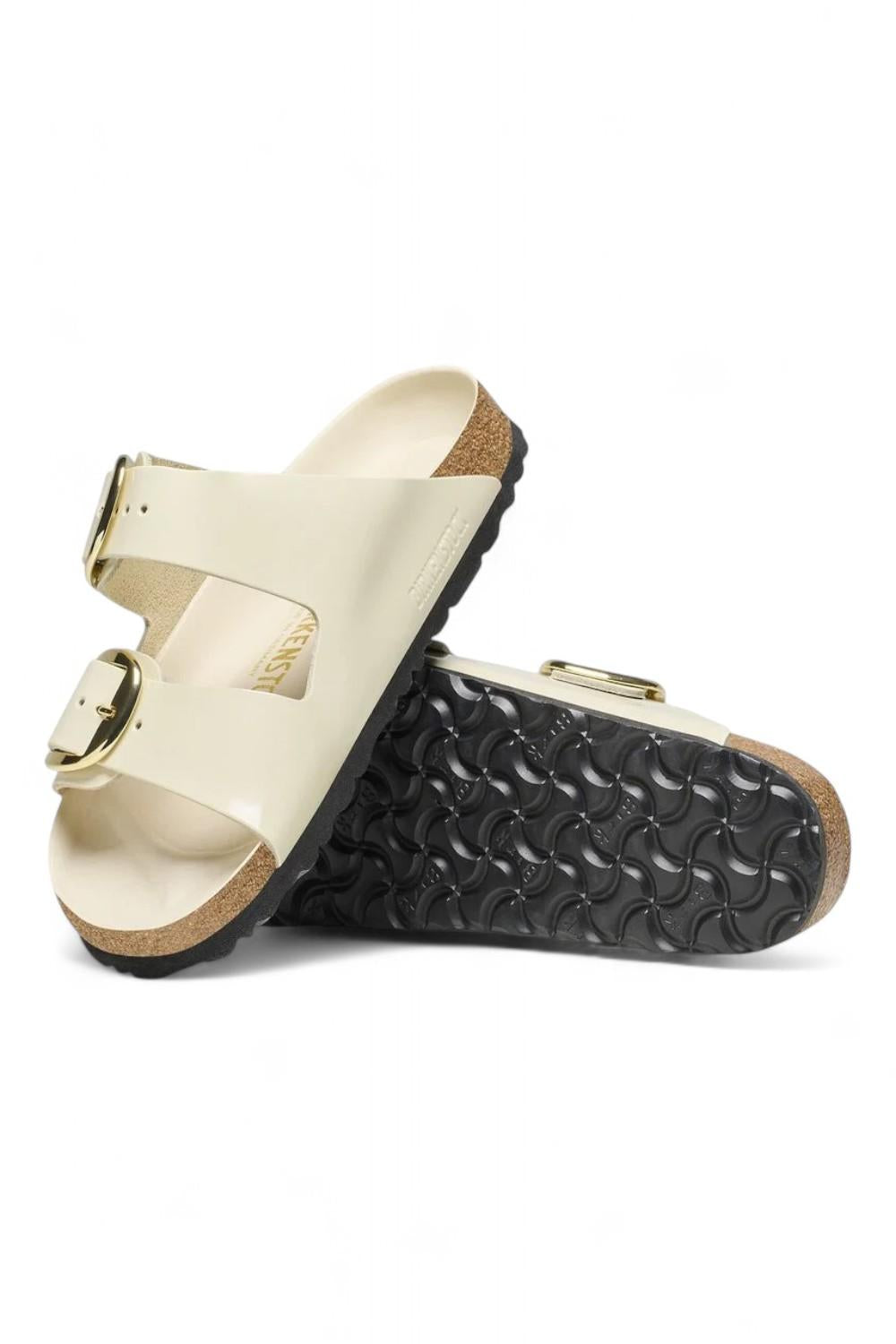 Ciabatta Arizona Big Buckle Shine Ecru  Birkenstock 1021476 