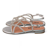 Sandalo incroci strass argento Bibi Lou<BR/> 