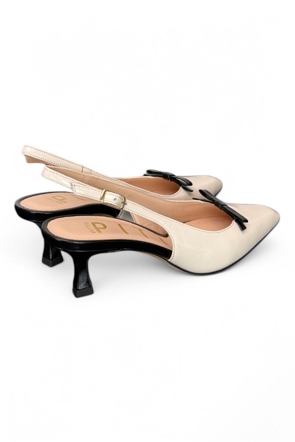Slingback fiocco color latte Matteo Pitti 
