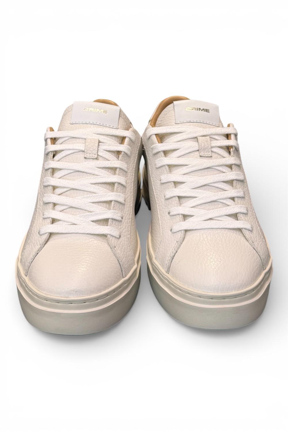 Sneaker pelle martellata bianca XL Crime London 