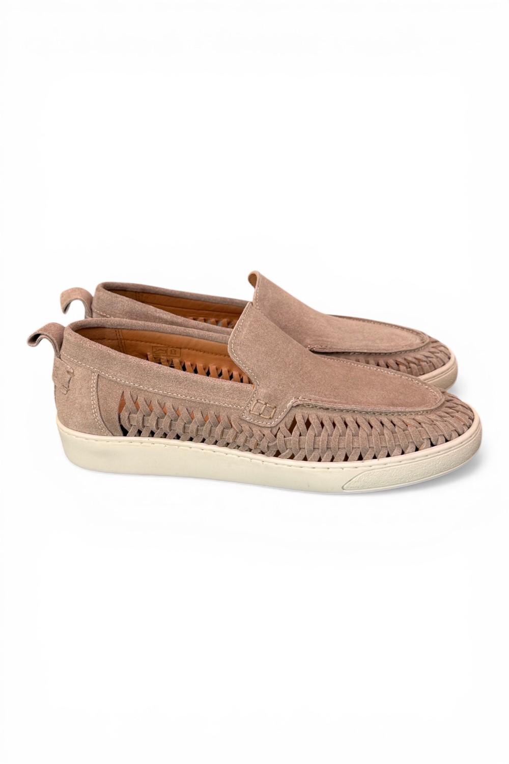 Mocassino cassetta suede intreccio beige Pawelks<BR/> <BR/> 