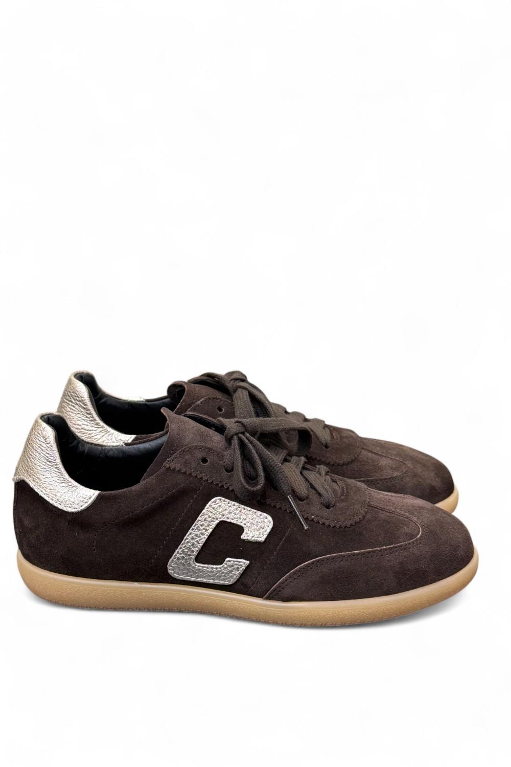Sneaker suede testa di moro Crown 