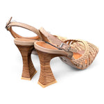 Sandalo con mignon intrecciati beige Alarcon<BR/> 