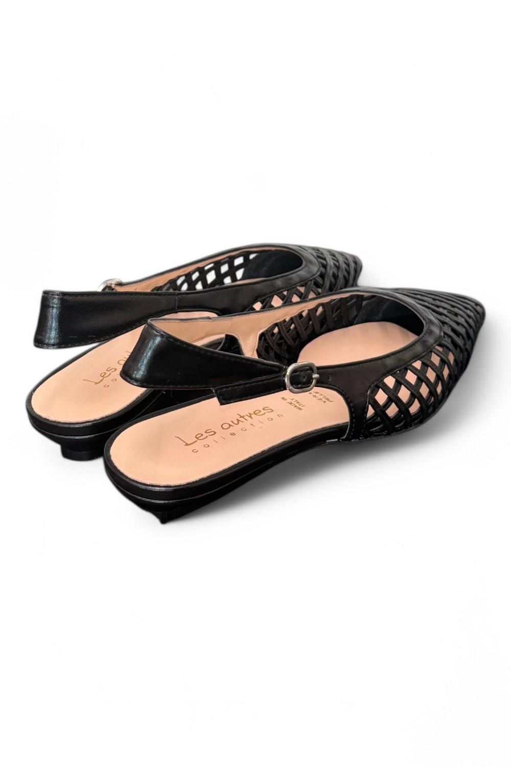 Slingback intreccio nero flat Les Autres<BR/> 