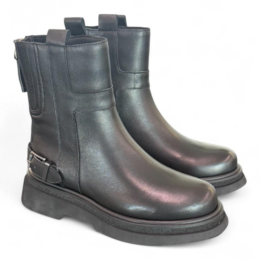 Stivaletto platform fibbia nero Bruno Premi 